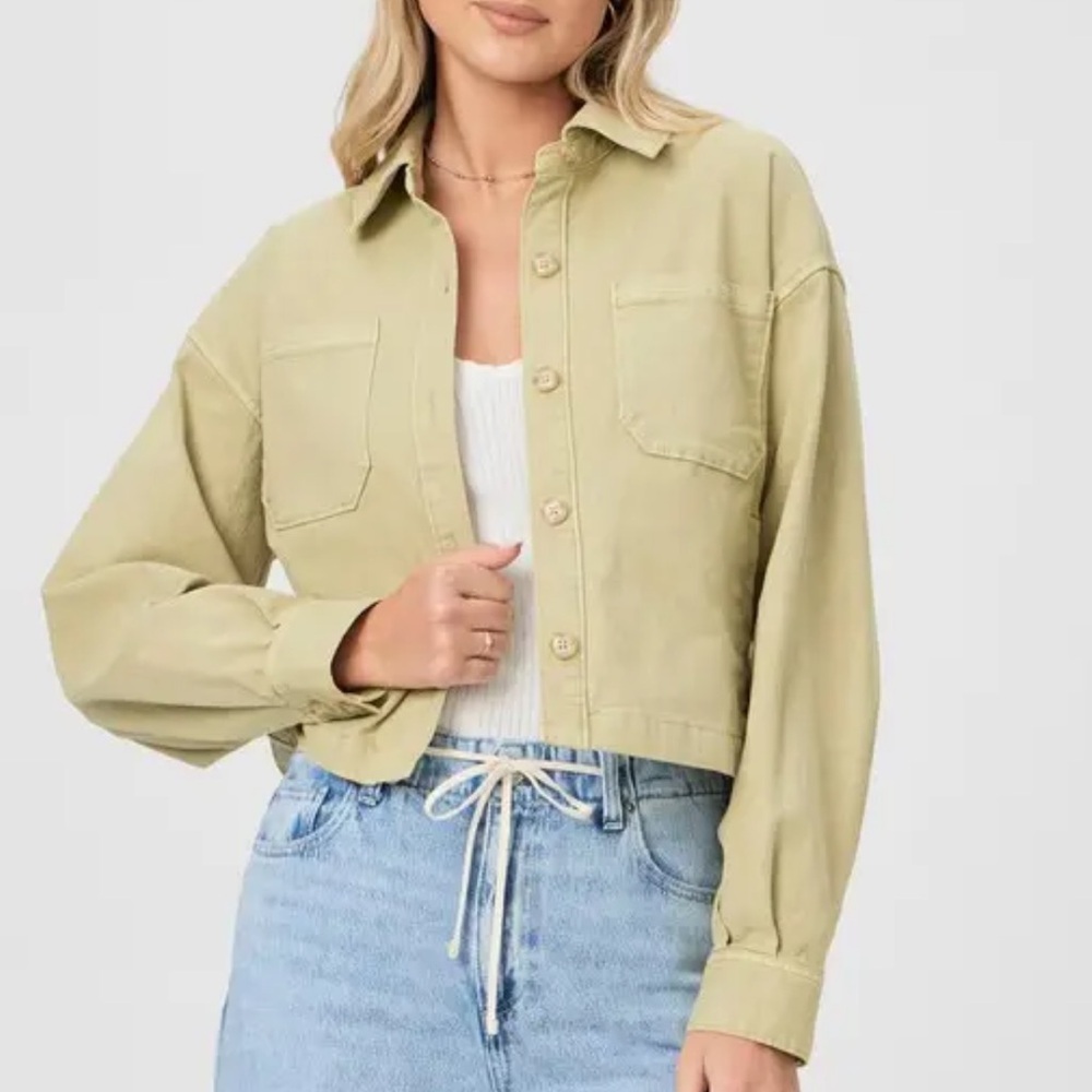 NWT Paige Connor Shacket Vintage Pale Olive Sz Large